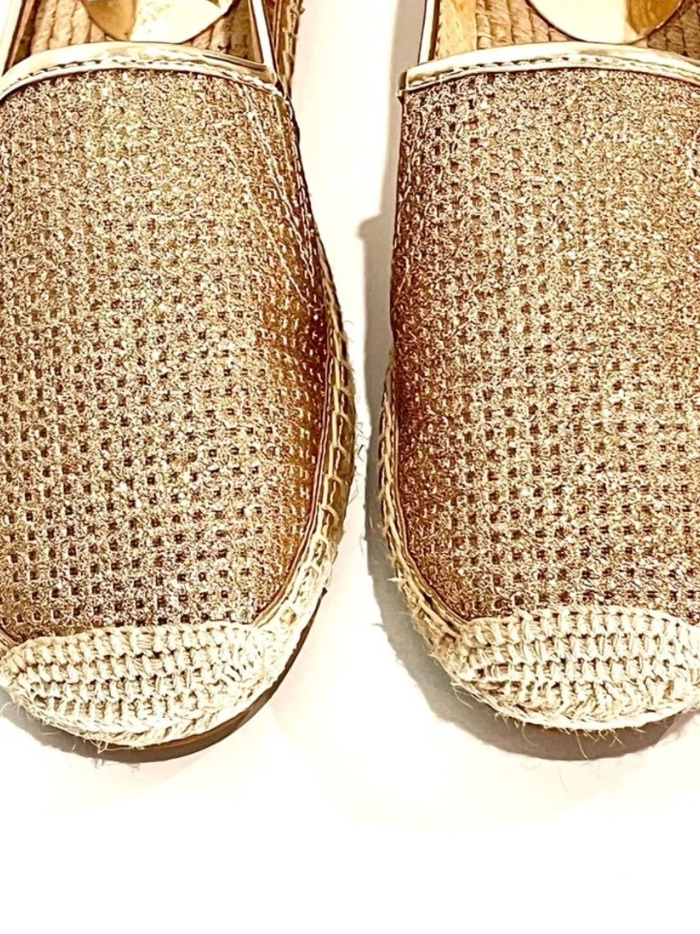 Michael Kors Kendrick Gold Metallic Espadrille Slip On Flats NWT 9